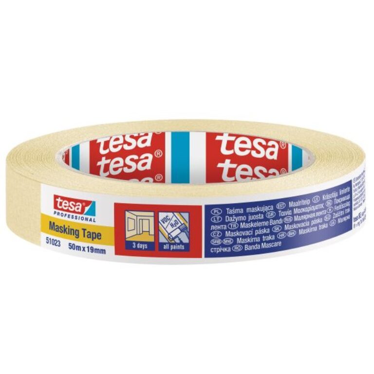 TESA 51023 mask. páska 50 m x 19 mm - 3 dny žlutá                          