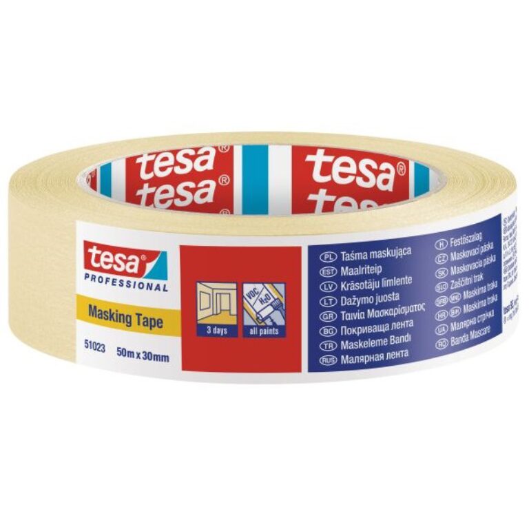 TESA 51023 mask. páska 50 m x 30 mm - 3 dny žlutá                          